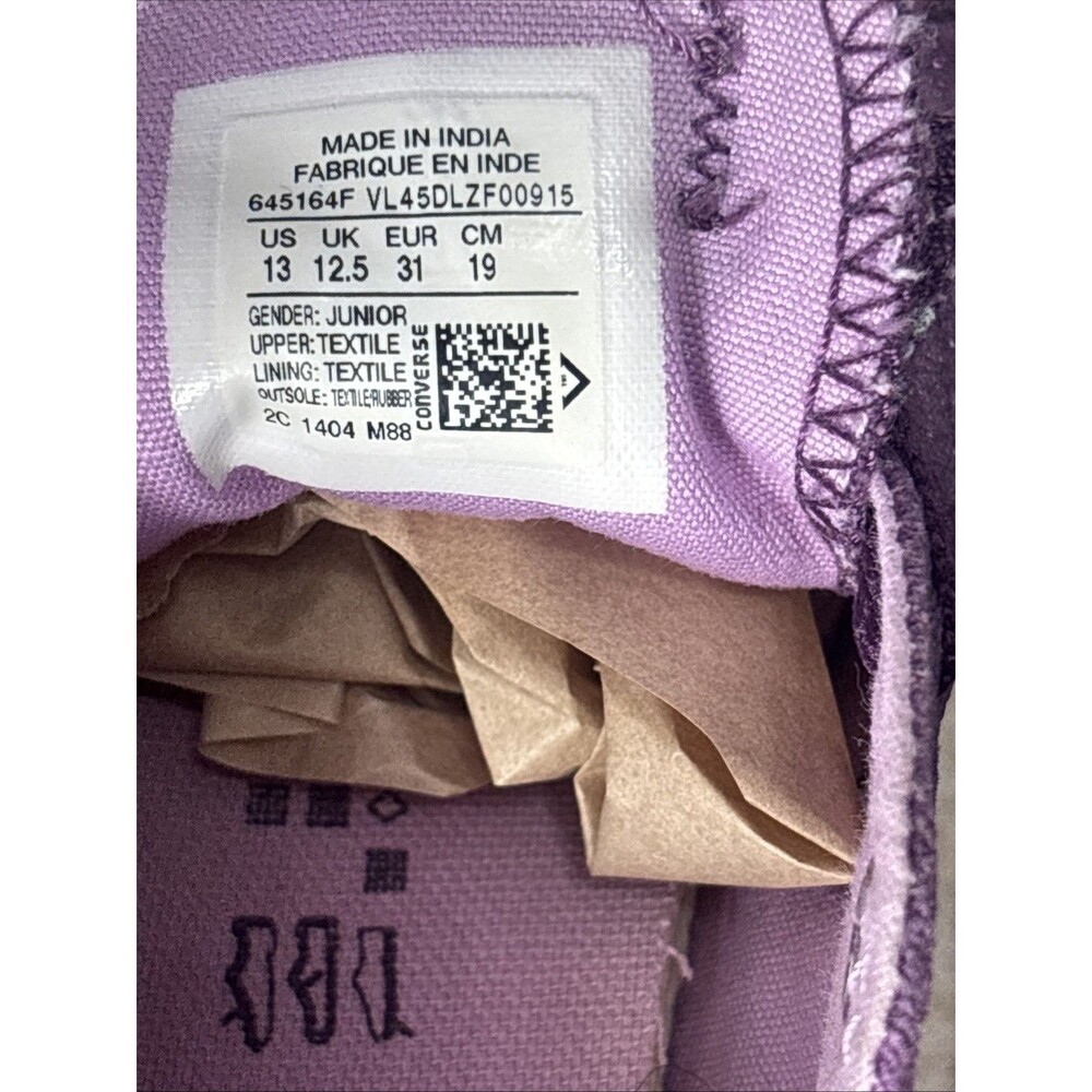 Converse All Star Double Tongue Girl's Skate Shoes berry Sparkle purple Sz 13 - Picture 11 of 14